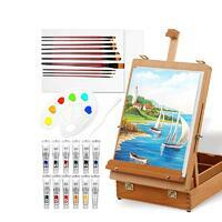 Без бренда «Набор подарочный «Две картинки» 27 предметов: этюдник 35 см из бука, краски акрил 12x12 мл, 2 холста 22x30 на мдф, 10 кистей, мастихин, палитра» в Балашихе в интернет-магазине Без бренда «Набор подарочный «Две картинки» 27 предметов: этюдник 35 см из бука, краски акрил 12x12 мл, 2 холста 22x30 на мдф, 10 кистей, мастихин, палитра» в Балашихе