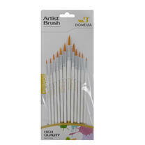 Без бренда «Набор круглых нейлоновых кистей для рисования «Две картинки» (12 шт.) белые» в Балашихе 