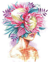 Без бренда «Портрет девушка с оригинальными цветами на голове» в Балашихе 