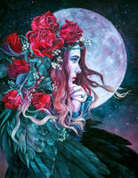 Без бренда «Девушка с розами в волосах на фоне луны» в Балашихе в интернет-магазине Без бренда «Девушка с розами в волосах на фоне луны» в Балашихе