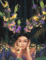 Без бренда «Темноглазая девчонка с цветами и птицами в волосах» в Балашихе  в интернет-магазине  Без бренда «Темноглазая девчонка с цветами и птицами в волосах» в Балашихе