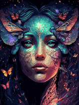 Фентези-портрет девушки с бабочками