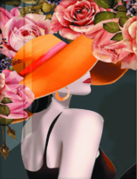 Без бренда «Дама в яркой шляпе и розы» в Балашихе  в интернет-магазине  Без бренда «Дама в яркой шляпе и розы» в Балашихе