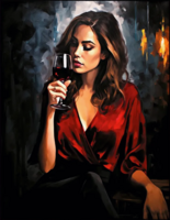 Без бренда «Девушка в красном платье с бокалом вина» в Балашихе 