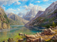 Без бренда «Вид на горы с берега озера» в Балашихе  в интернет-магазине  Без бренда «Вид на горы с берега озера» в Балашихе