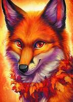 Без бренда «Хитрая лиса с осенним венком» в Балашихе  в интернет-магазине  Без бренда «Хитрая лиса с осенним венком» в Балашихе